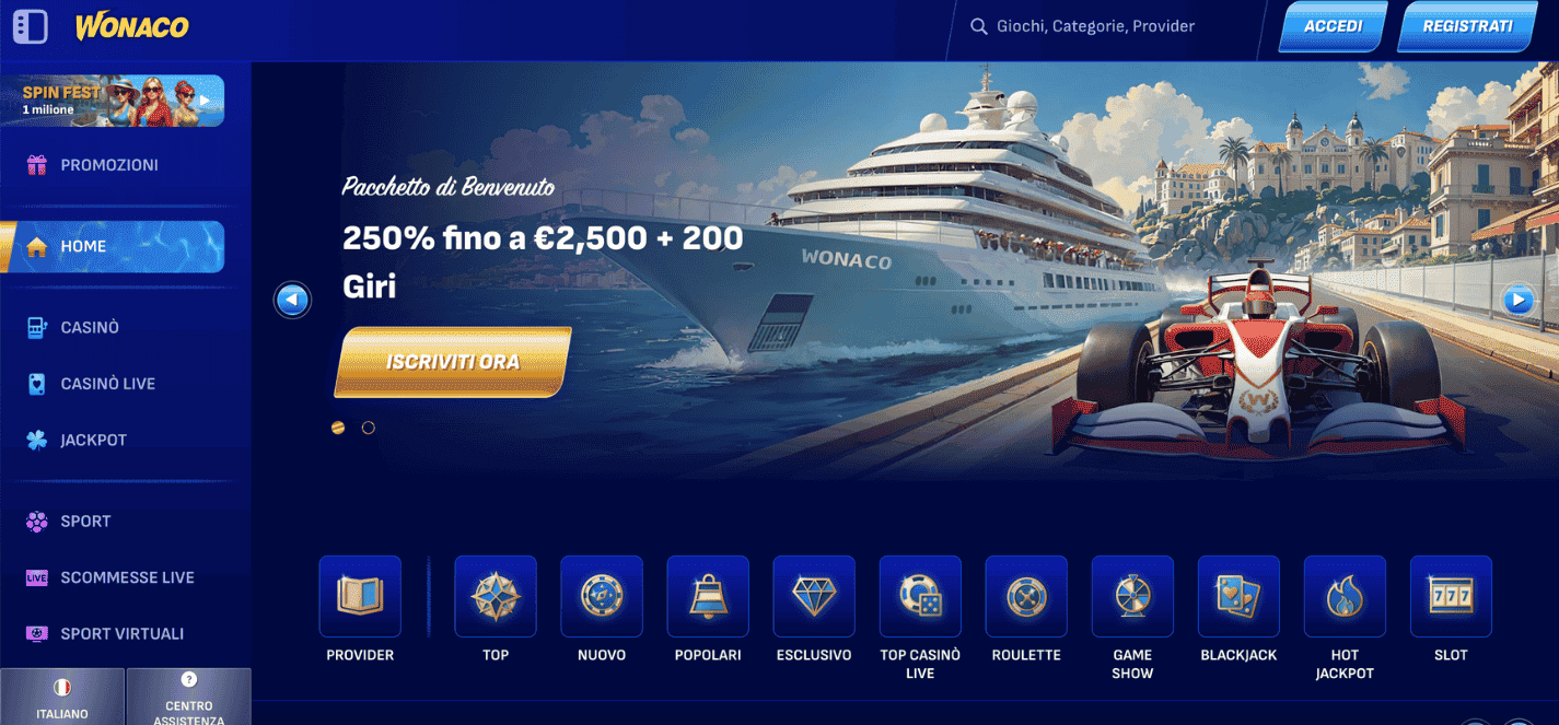 Wonaco Casino non AAMS
